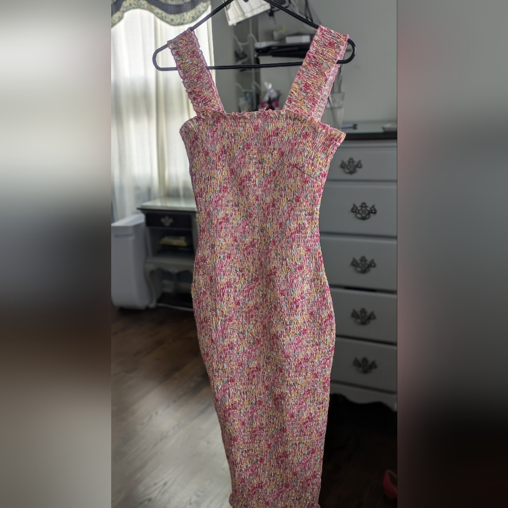 Pink Floral Midi Dress By Sndys.